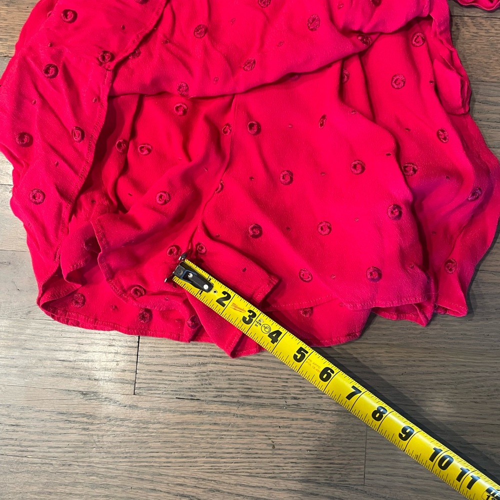 ETT:TWA By Anthro Hot Pink Greenbrier Embroidery Wrap V-Neck Romper - Picture 9 of 10